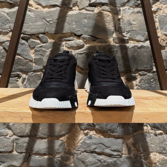 Hermès Black Suede Mesh Bouncing Sneakers - Picture 2 of 13